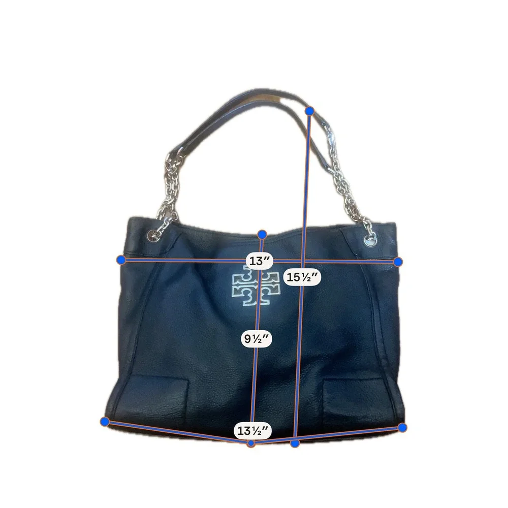 Tory Burch‎ Amanda Slouchy Tote Women's Size Large Black Good Pebbled Leather